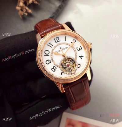 New Copy Jaeger-LeCoultre Rendez Vous Tourbillon Watches Rose Gold Diamonds